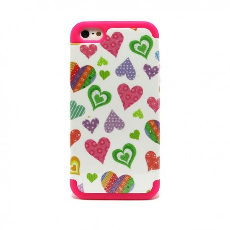 Funda trasera doble Iphone 5 Corazones